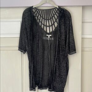 Maurices Open front with web design in back.  Size L